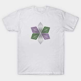 Genderqueer Pride Flag Colored Geometric Starburst T-Shirt